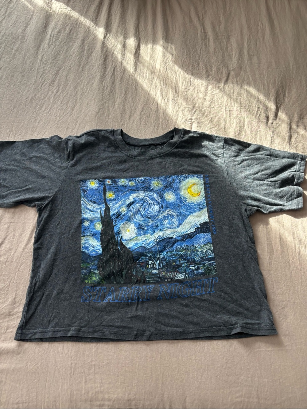 Starry Night Graphic Tee - Dark Gray